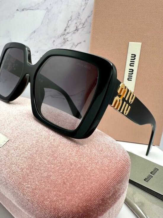 New MIU MIU Sunglasses Black Square Gold Full Rim 56mm MIU MIU main image 6